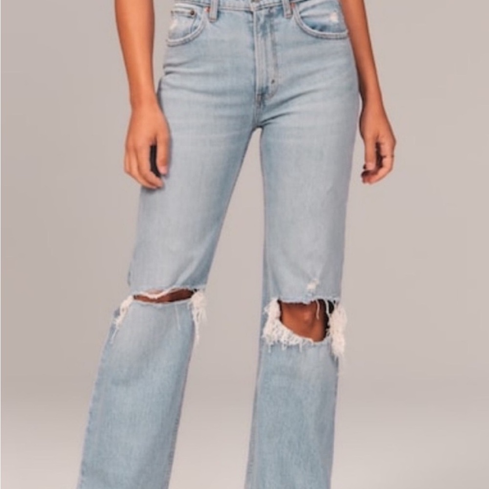 Abercrombie & Fitch Blue Flare Wide Leg Jeans